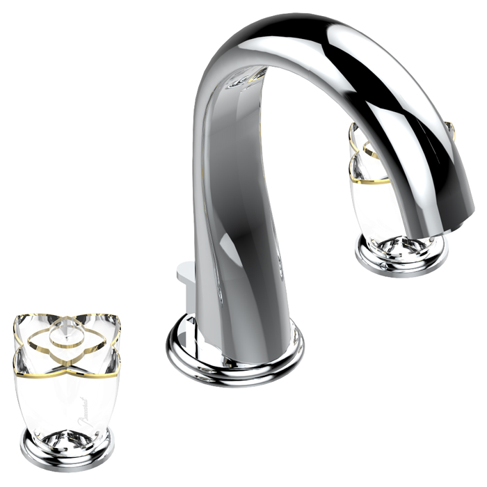 Pétale de cristal clair liseré doré U6E